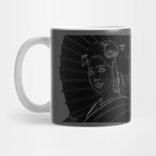 Japanese Geisha - Black & White Mug